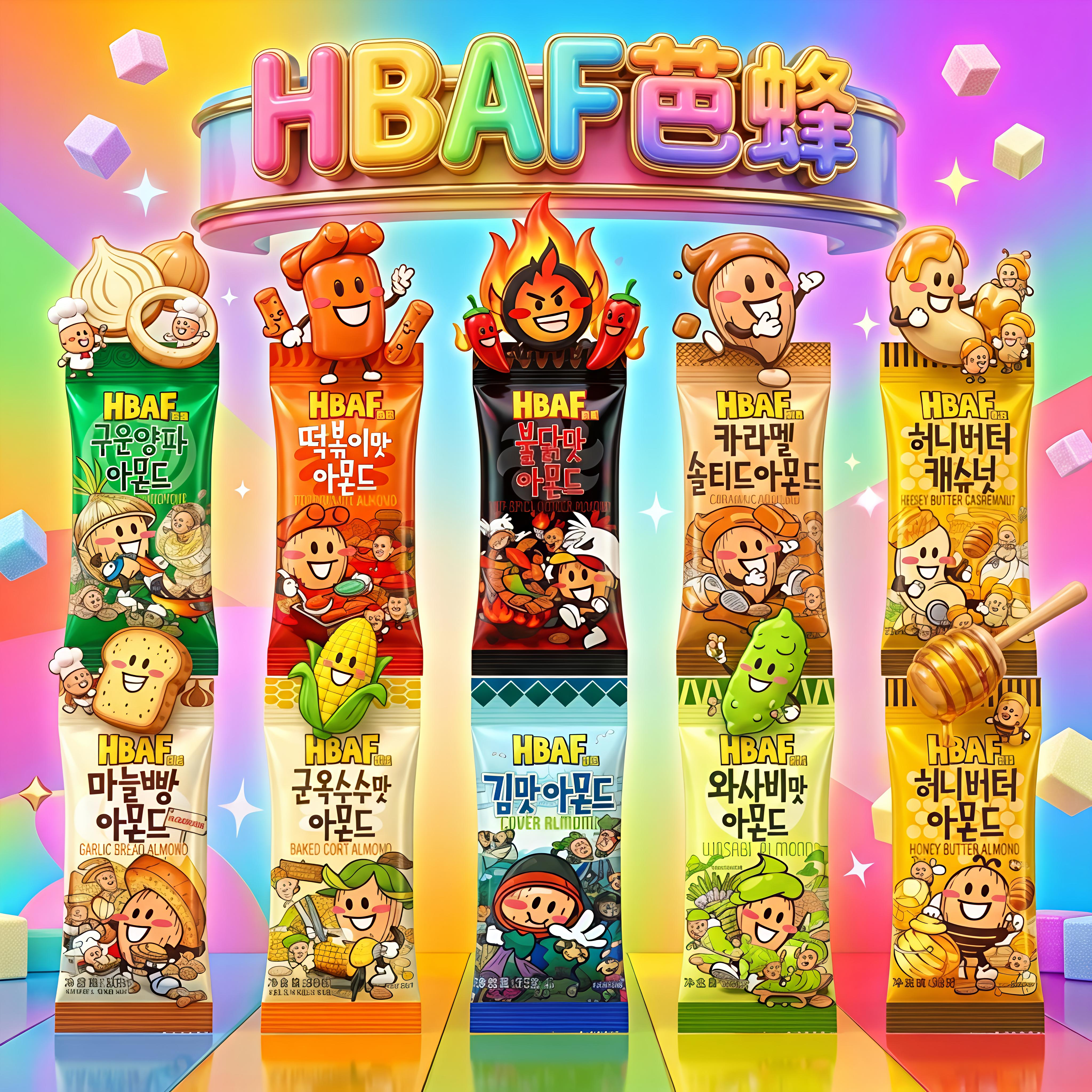 HBAF芭蜂蜂蜜黄油扁桃仁韩国进口坚果零食办公室学生党解馋小包装