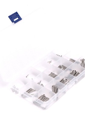 150pcsi盒装不锈钢开口销发夹销螺母紧固u型插销套装