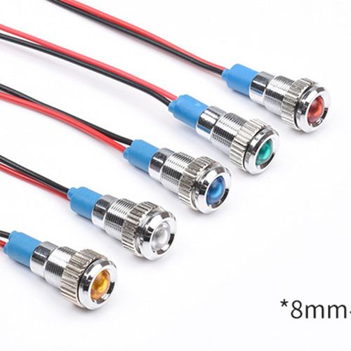 金属防水指示灯6/8/10/12/14/16LED信号指示灯带线3V12VW24V220V