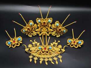 原创多宝蝴蝶颤颤发冠古风婚嫁出阁妆造头饰