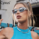 cyxus眼镜高级感猫眼小框千禧风多巴胺墨镜女防紫外线太阳镜开车
