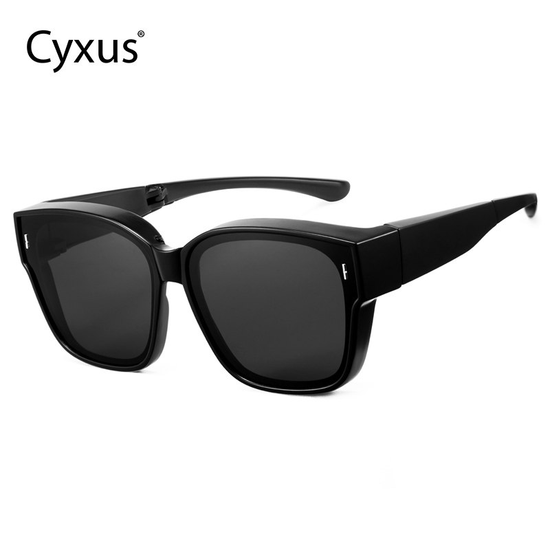 cyxus 偏光防紫外线驾车墨镜套镜近视驾车折叠便携太阳眼镜男