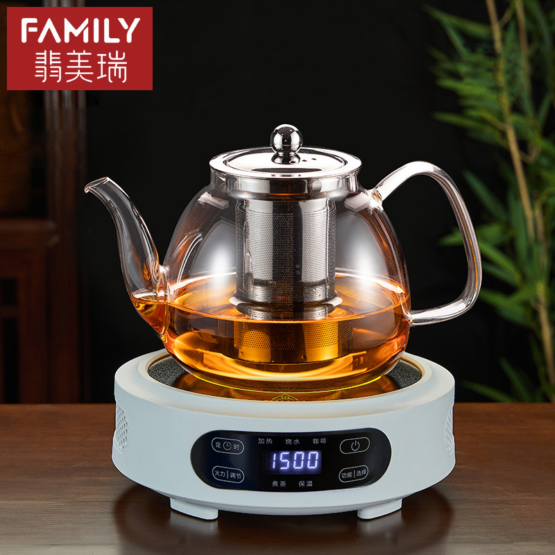 黑晶炉煮茶器玻璃烧水壶家用煮茶壶2025新款煮茶炉煮茶器套装