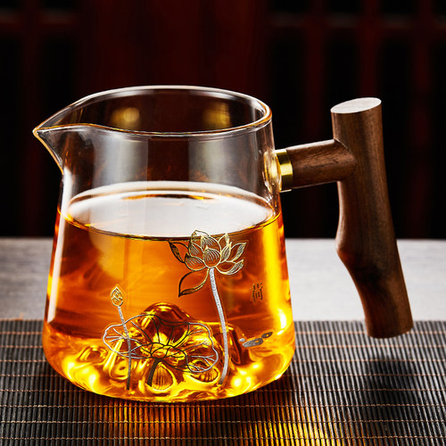 观山公道杯玻璃公杯茶漏套装