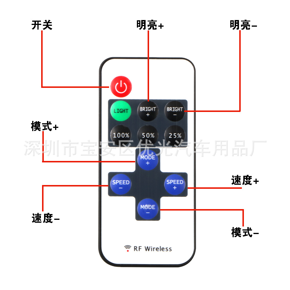 汽车中网led小黄灯前脸格栅装饰灯猛禽led中网日行灯遥控常亮