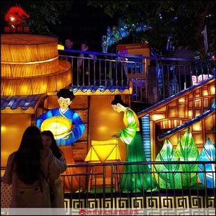 饰传统文化彩灯灯会 石磨豆腐民间文化花灯展览景区民宿文化灯光装