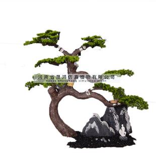 仿真松树大型迎客松玻璃钢假树造景罗汉松大量美人松摆件松树