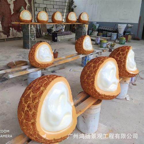 玻璃钢厂家生产泡芙雕塑蛋糕摆件面包模型卡通来图西式装饰雕塑