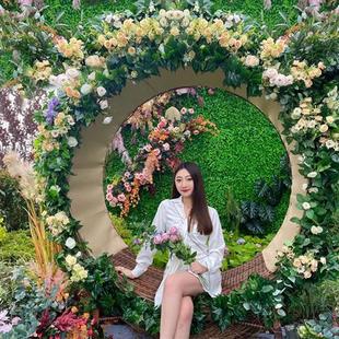 网红户外巴厘岛秋千同款 大圆型心形打卡鸟巢吊椅落地海边定制鸟巢