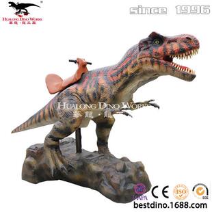 仿真骑乘霸王龙电动商场坐骑恐龙吸引小朋友骑乘恐龙彩车仿真恐龙