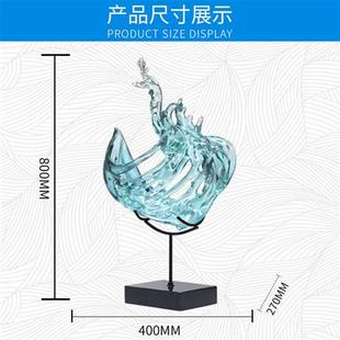 直供仿琉璃仿真树脂透明艺术品酒店会所水晶树脂雕塑摆件软装 饰 装