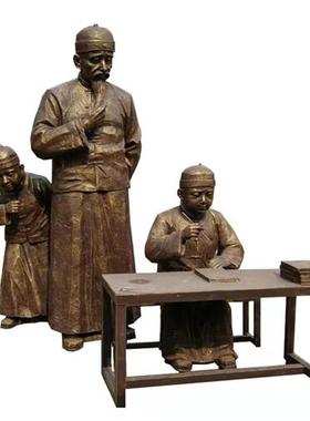 玻璃钢雕塑摆件定制户外仿铜民俗人物雕像铸铜园林景观落地雕塑