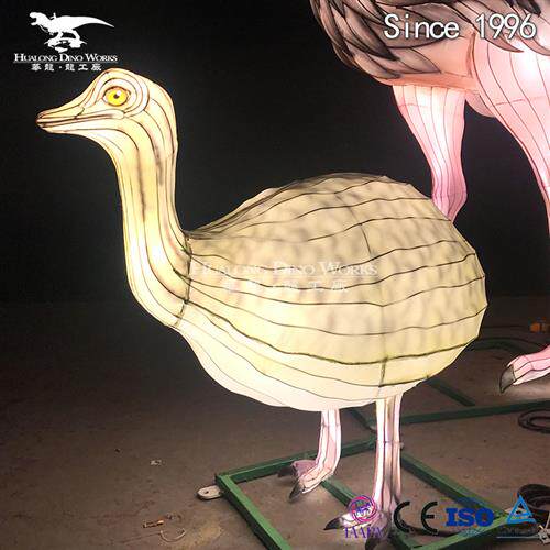 景区公园商场引流夜游彩灯仿真鸵鸟一家亲手工制作可来图定制