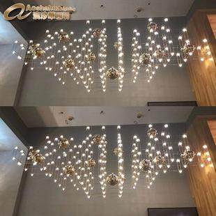 简约光立方大吊灯售楼部沙盘酒店大厅吧台满天星装 饰灯具非标灯
