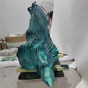 透明假山树脂雕塑摆件创意抽象办公室酒店玄关家居装 饰工艺品定制