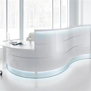 厂家直供创意玻璃钢异形前台酒店会所美陈接待前台公司办公前台