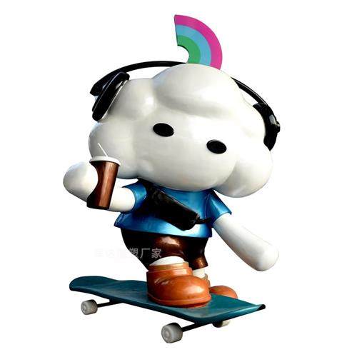 大型玻璃钢卡通人物雕塑户外商场楼盘爬墙景观装置公仔美陈定制