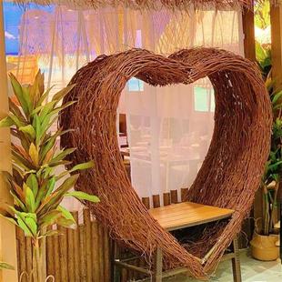 巴厘岛鸟巢秋千户外灯光款 网红民宿温泉酒店景区打卡拍摄道具吊椅