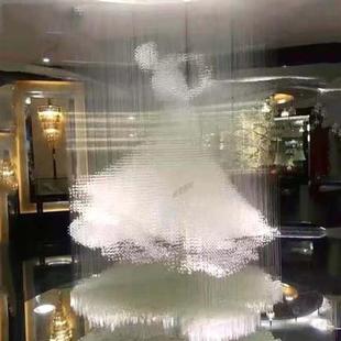 售楼部别墅酒店大堂大型定制灯具厂家定制工程大型吊灯灯具定制