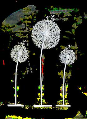 不锈钢镂空梅花鹿金属雕塑铁艺户外蒲公英兔子摆件公园林景观装饰