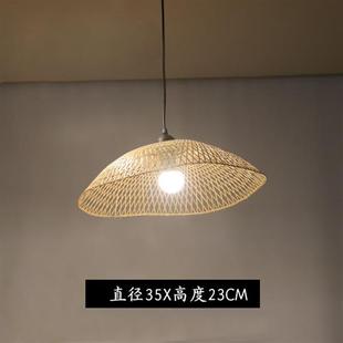 禅意竹编吊灯中式 创意餐厅民宿茶楼梯三头组合竹艺灯 手工竹灯日式