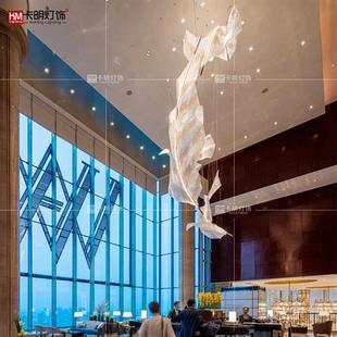 现货酒店大堂菠萝珠叶子造型水晶吊灯售楼部复式 楼大厅水晶灯