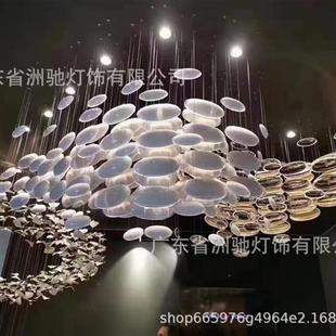 沙盘艺术空中酒店大堂工程吊饰简约抽象吊灯琉璃挂件源头厂家