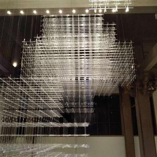 光立方大型酒店吊灯宴会商场装 饰工艺灯具灯饰满天星玻璃吊灯