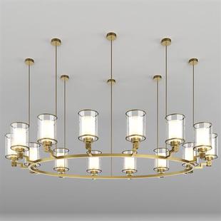 现代简约新中式 别墅包间灯具大堂会所宴会厅餐厅包厢客厅吊灯