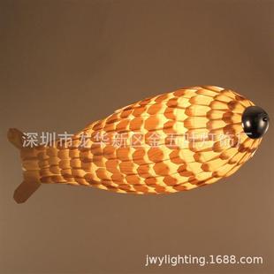 酒店餐厅大堂工程灯具设计师创意个性 鲤鱼型亚克力吊灯