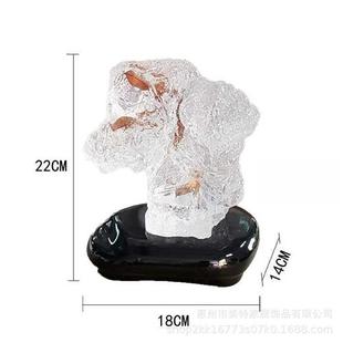 透明落叶石头镶嵌树叶工艺品摆件酒店大堂大厅样板房间客厅摆件