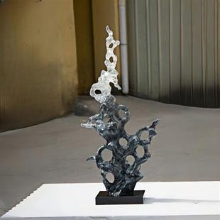 酒店大堂售楼处雕塑落地透明树脂摆件家居饰品客厅玄关艺术品