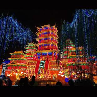 中秋国庆彩船工艺品大型彩灯工程创意铁艺花灯展览展会设计自贡