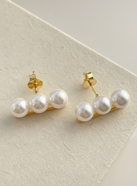 今日宜加油陈钰琪同款珍珠耳钉女高级感简约复古气质2023年新款潮