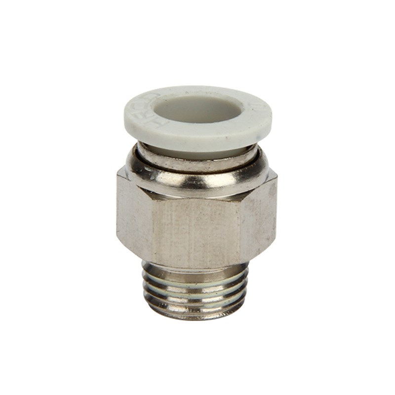 气动快速接头d白色螺纹直通PC4-M5/6-0/8-02/10-03/12-04气管快插