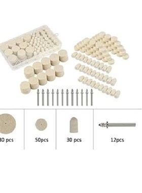 123PC羊毛抛m光轮盒装 电磨吊磨机配件组合打磨抛光套