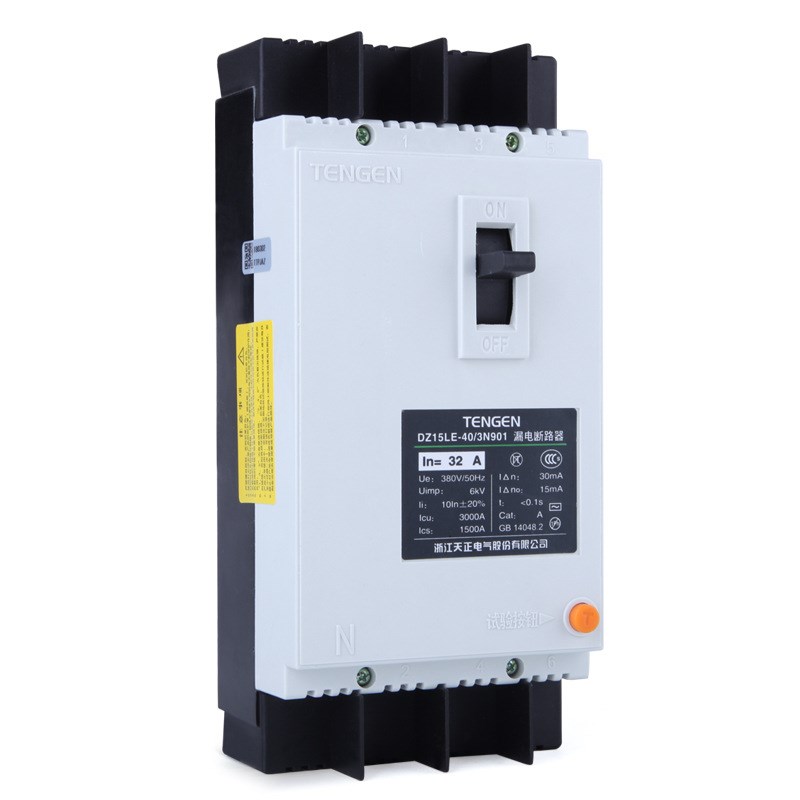 DZ15LE-40/3N90r1塑壳漏电保护断路器2P 3P 4P空气开关32A40A