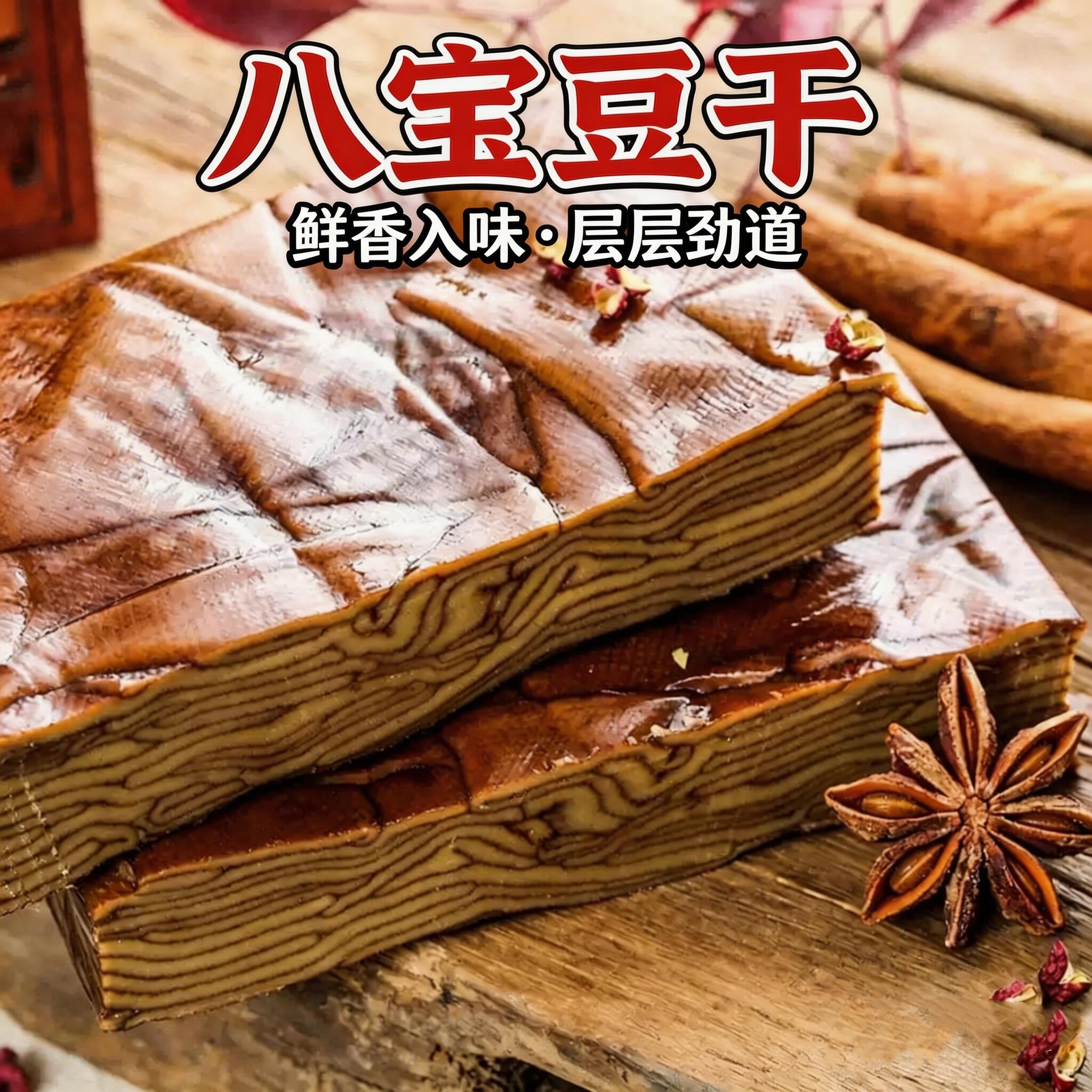 八宝豆干卤香豆干五香豆腐干千层烧烤炒菜火锅凉拌重庆特产真空