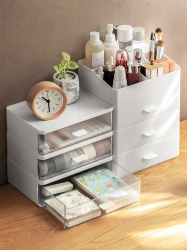 ins面膜收纳盒桌面化妆品透明亚克力大容量置物宿舍护肤品收纳筐