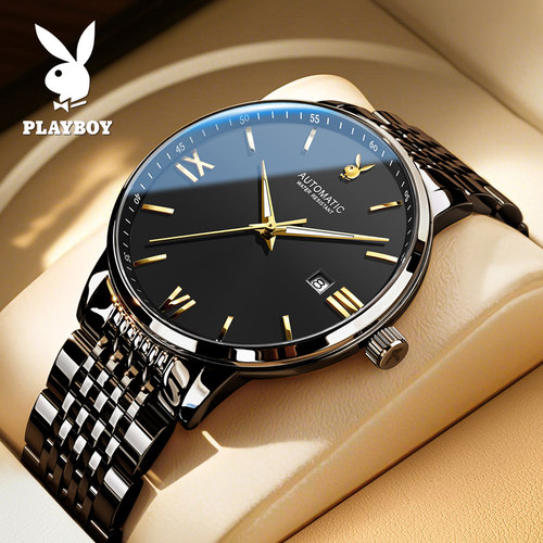 花花公子黑武士手表男士机械表