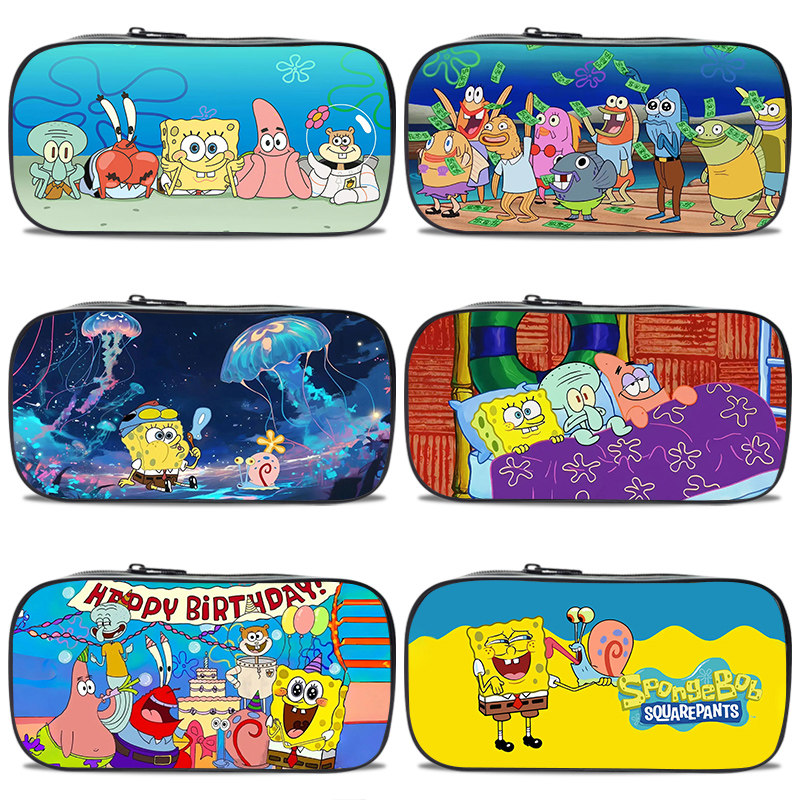2026新年笔袋海绵宝宝派大星初中生多功能帆布笔盒周边大容量儿童文具铅笔盒男孩男生简约创意文具盒ins女孩,文具电教/文化用品/商务用品,笔袋,淘宝优惠券,粉丝福利购,淘宝优惠卷