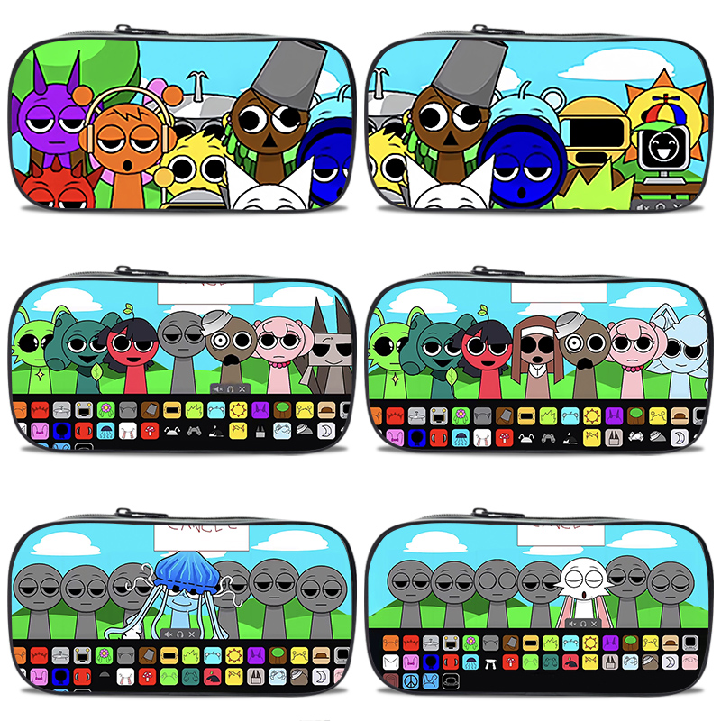 sprunki节奏盒子音乐游戏周边小学生大容量笔袋文具盒一年级铅笔袋幼儿园女孩版儿童小孩用网红ins多功能笔盒