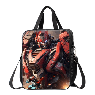 潮牌变形金刚补习袋美术袋兴趣班补课包创意机甲战士男生初中生补习袋儿童手提包帆布袋小学生斜挎包双肩书包