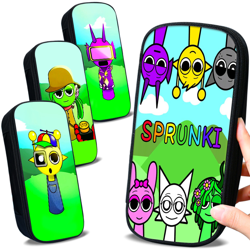 Sprunki节奏盒子音乐游戏笔袋铅大容量笔盒文具盒文具袋幼儿园小学生初中生男孩子多功能铅笔盒男女儿童学生