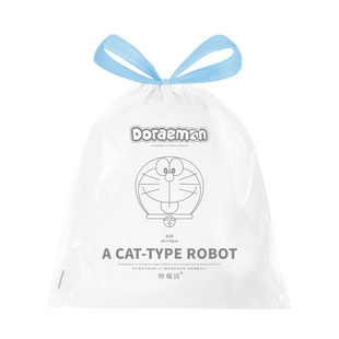【天猫U先】特瑞洁哆啦A梦加厚手提抽绳家学生通用垃圾袋10只装