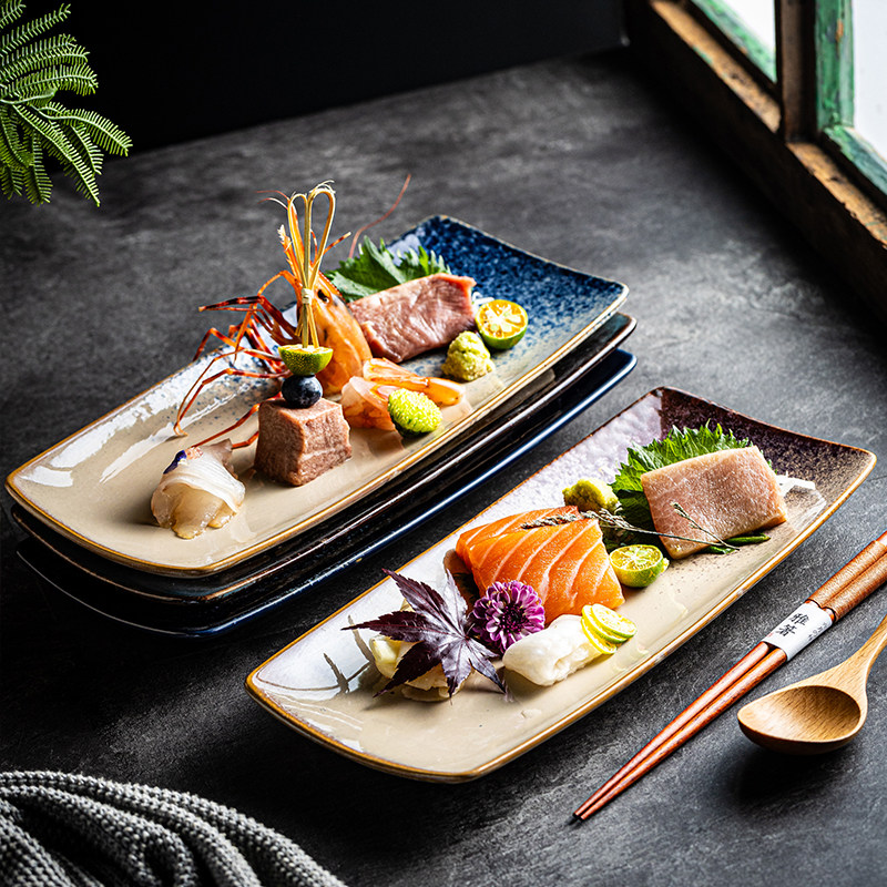 长方四角盘日式长条盘水果盘寿司盘鱼盘茶餐厅早餐盘点心盘包子盘,餐饮具,盘,淘宝优惠券,粉丝福利购,淘宝优惠卷