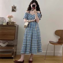 显瘦A字裙高级感垂感裙子大码法式碎花连衣裙女装夏季胖MM遮肚子