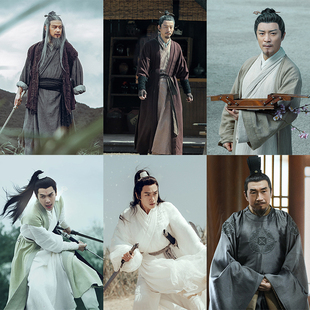 影视古装雪中悍刀行剑仙李淳罡同款男士武侠棉麻剑客大侠演出服饰