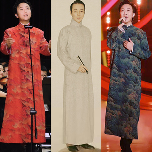 万疆李玉刚同款古装民族风复古民国长衫长袍舞台公子少爷服演出服