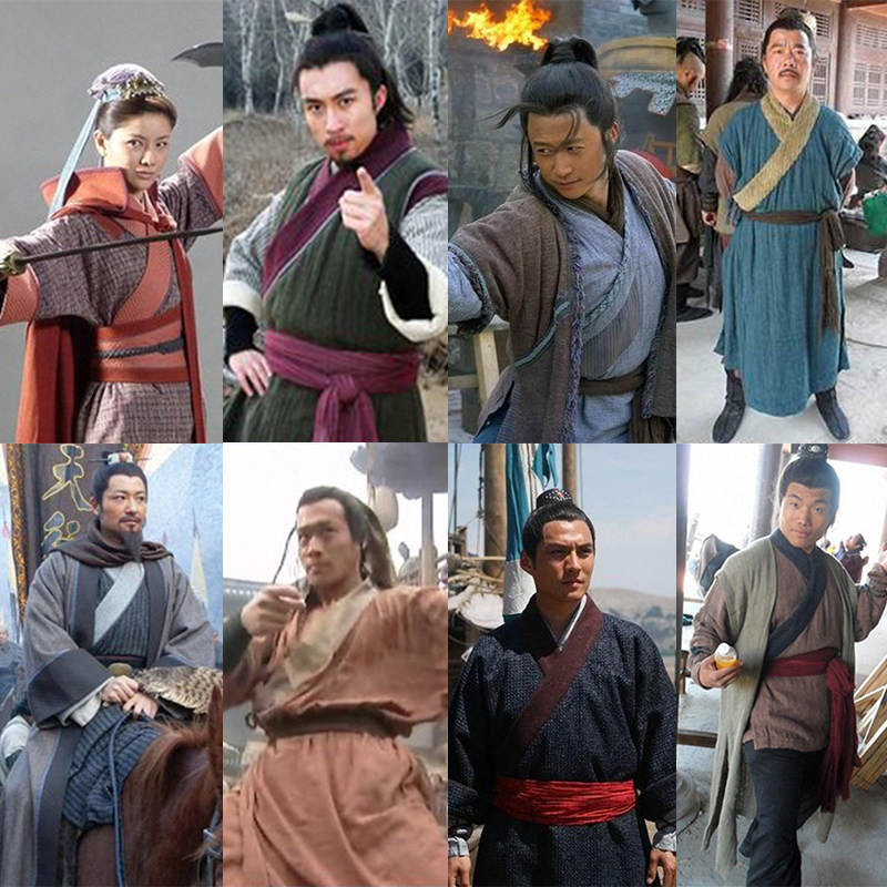 影视古装水浒传同款宋朝汉服男吴用燕青武松服装武侠棉麻侠客古装